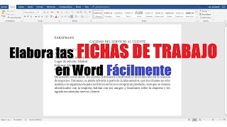 CÓMO HACER FICHAS DE TRABAJO EN WORD FÁCILMENTE [upl. by Nahgem993]