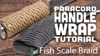 Paracord Knife Handle Wrap—Fish Scale Braid Tutorial [upl. by Culliton]