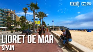 Lloret De Mar Beach Costa Brava Catalonia  🇪🇸 Spain 4K HDR Walking Tour [upl. by Amuwkuhc126]