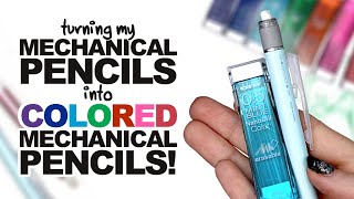 TURNING MY MECHANICAL PENCILS INTO COLORED PENCILS [upl. by Adaner]