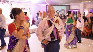 Nepali Wedding Dance  Tangting Ko Melaima  Rupa Limbu and Prakash Gurungs UK Wedding 2019 [upl. by Porush]