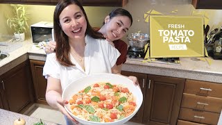 COOKING FRESH TOMATO PASTA WITH JULIA  Marjorie Barretto [upl. by Trudnak]