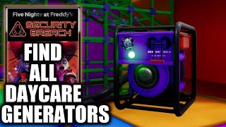 FNAF Security Breach – Find All Daycare Generators Locations [upl. by Meunier557]