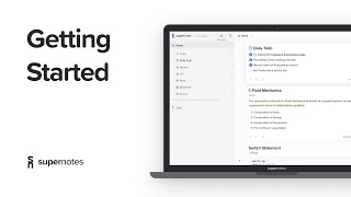 Supernotes  Getting Started [upl. by Damalus]