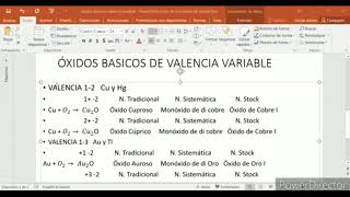 Óxidos Básicos Metales de Valencia Variable [upl. by Faludi]