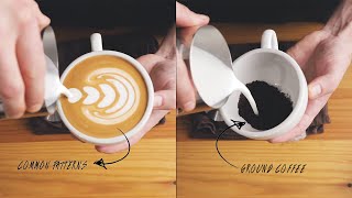 Barista Training  4  Common Latte Art Patterns [upl. by Oicram]