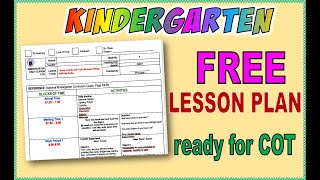 Free Detailed Kindergarten Lesson Plan Lesson Plan for COT [upl. by Aimak]