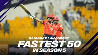 Rahmanullah Gurbaz SMASHES Fastest 50 of Season 5  57 from 16 balls  Day 12  Player Highlights [upl. by Aimahc984]