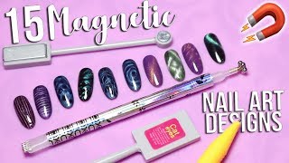 15 Magnetic Nail Art Designs [upl. by Euphemia]