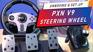 PXN V9 Steering Wheel  UNBOXING amp SETUP [upl. by Munmro]