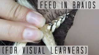 How To Do Feed In Braids  For Visual Learners [upl. by Aleris50]