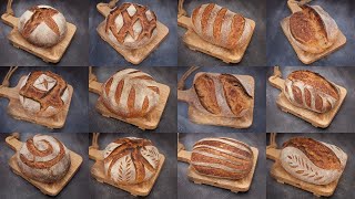 Sourdough Bread SCORING Techniques  Bread Scoring PATTERNS amp DESIGNS [upl. by Hteik]