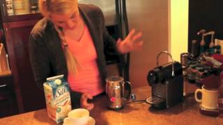 Nespresso Aeroccino Plus Frother Review Frothing Almond Milk [upl. by Yobybab]