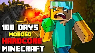 I Survived Hardcore Modded Minecraft For 100 Days using the largest modpack possible [upl. by Fulbert]