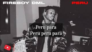 Fireboy DML Peru Lyrics video [upl. by Nady579]