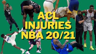 ALL ACL injuries in NBA 20 21 season [upl. by Yleen]